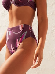 Purple Leaf High Waist Bikini Bottoms - Image 3 of 7
