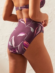 Purple Leaf High Waist Bikini Bottoms - Image 5 of 7