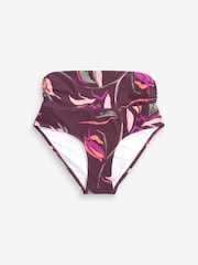 Purple Leaf High Waist Bikini Bottoms - Image 6 of 7