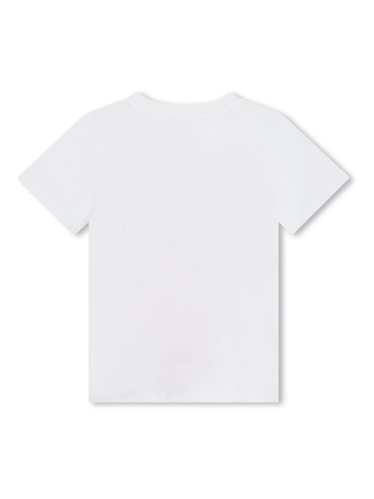 KENZO KIDS Elephant Print Logo 100% Cotton White T-Shirt - Image 2 of 3