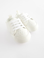 White Lace-Up Baby Trainers (0-24mths) - Image 3 of 7
