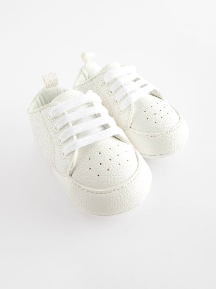 White Lace-Up Baby Trainers (0-24mths) - Image 3 of 7