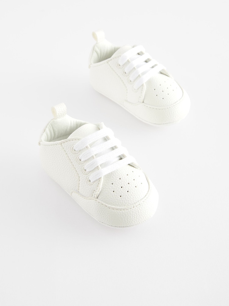 White Lace-Up Baby Trainers (0-24mths) - Image 5 of 7