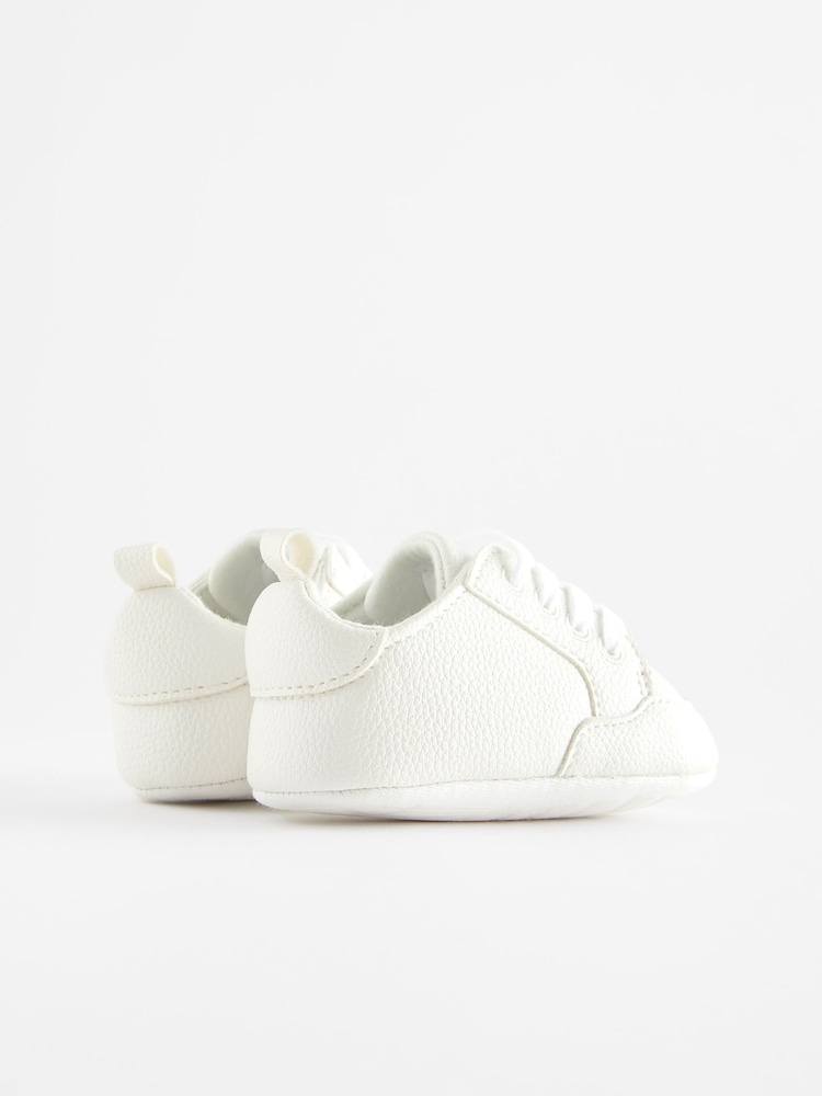 White Lace-Up Baby Trainers (0-24mths) - Image 6 of 7