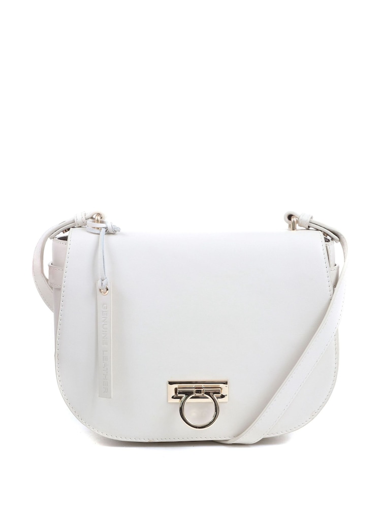 Jones Bootmaker White Leather Saddle Bag - Image 2 of 4
