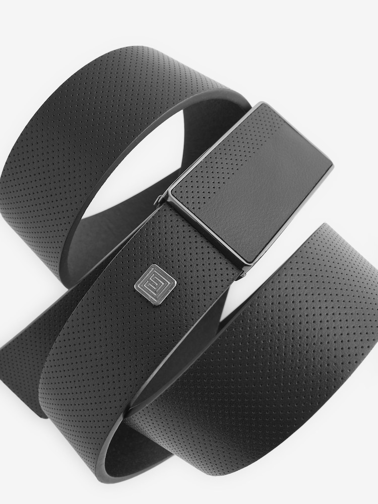 Black Perforated Plaque Belt - Image 3 of 3 Black Perforated Plaque Belt - Image 3 of 3