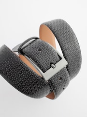 Black Textured Leather Belt - Image 3 of 5