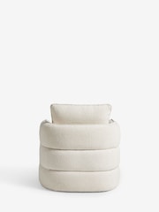 Casual Bouclé Oyster Natural Kendra Curved Accent Chair - Image 5 of 8