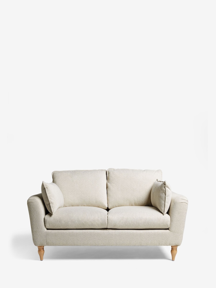 Tailored Chenille Oyster Natural Emory Compact 2 Seater Sofa in a Box - Image 2 of 8
