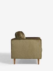Plush Chenille Moss Green Houghton Slim Arm Chair - Image 5 of 9