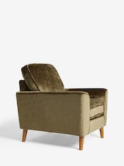 Plush Chenille Moss Green Stamford Armchair - Image 3 of 9