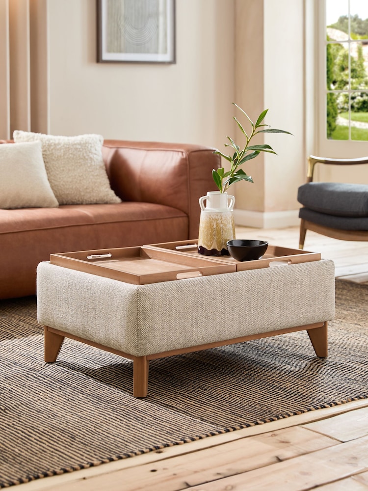 Chunky Weave Mid Natural Hayden Storage Coffee Table - Image 1 of 12