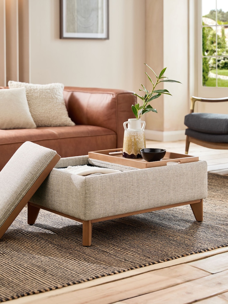 Chunky Weave Mid Natural Hayden Storage Coffee Table - Image 2 of 12