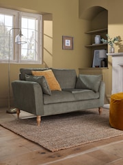 Fine Chenille Dark Sage Green Emory Compact 2 Seater Sofa in a Box - Image 1 of 7