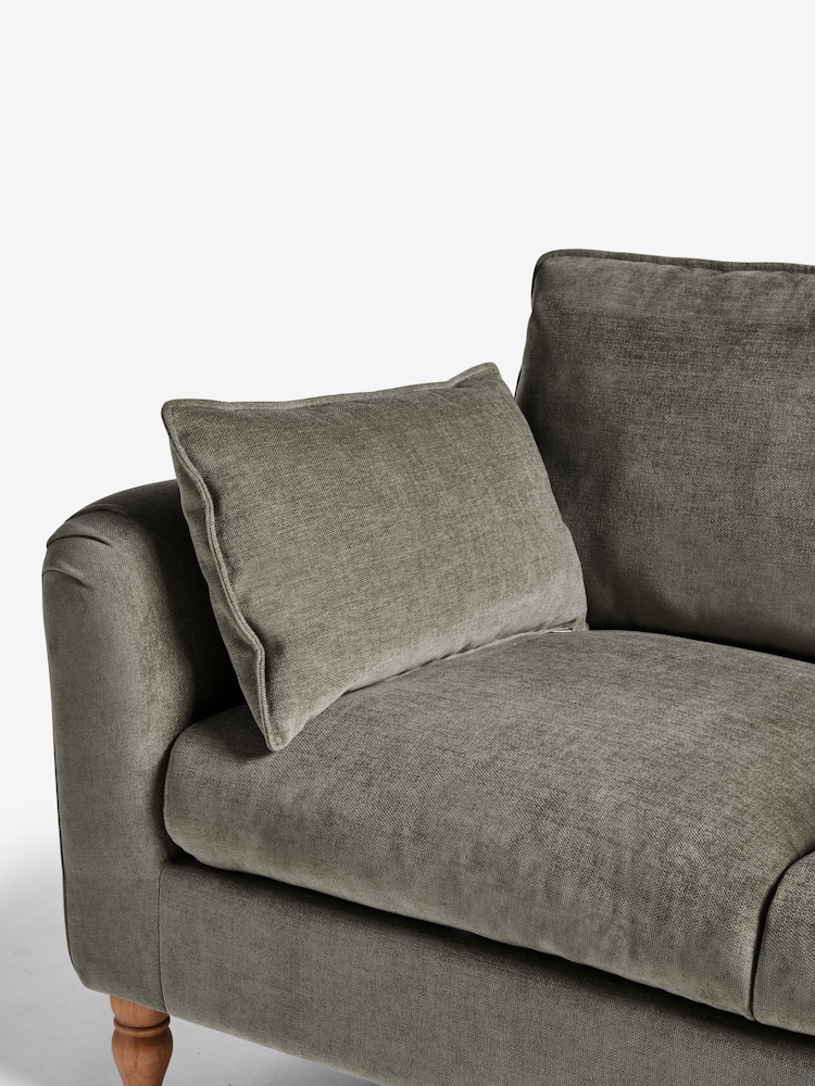 Fine Chenille Dark Sage Green Emory Compact 2 Seater Sofa in a Box - Image 7 of 7