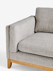 Chunky Weave Dove Grey Bennett Wooden 3 Seater Sofa - Image 6 of 9