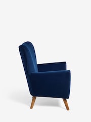 Soft Velvet Navy Blue Wilson II Highback Grande Armchair - Image 7 of 10