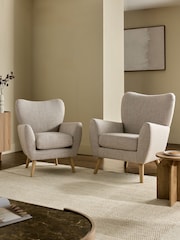 Chunky Stripe Geo Grey Wilson Highback Large Armchair - Image 12 of 12