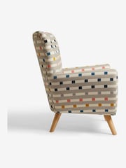 Chunky Stripe Geo Grey Wilson II Highback Grande Armchair - Image 6 of 9
