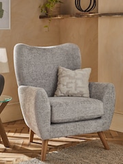 Chunky Chenille Light Grey Wilson II Highback Grande Armchair - Image 1 of 10