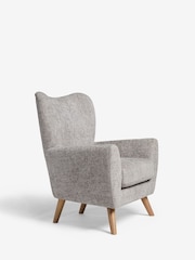 Chunky Chenille Light Grey Wilson II Highback Grande Armchair - Image 6 of 10