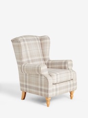 Versatile Check Nevis Light Natural Sherlock Highback Armchair - Image 2 of 10