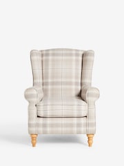 Versatile Check Nevis Light Natural Sherlock Highback Armchair - Image 6 of 10