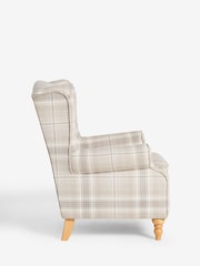 Versatile Check Nevis Light Natural Sherlock Highback Armchair - Image 7 of 10