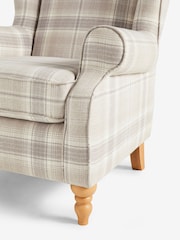 Versatile Check Nevis Light Natural Sherlock Highback Armchair - Image 9 of 10