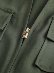Khaki Green Long Sleeve Utility Jumpsuit - Image 5 of 5