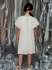 Cream Sequin Dress (3-16yrs) - Image 2 of 8