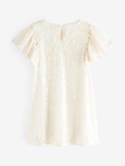Cream Sequin Dress (3-16yrs) - Image 7 of 8