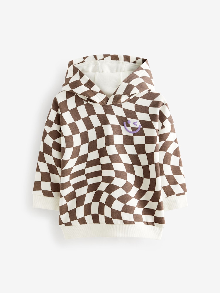 Brown/Cream Checkerboard Hoodie (3mths-7yrs) - Image 4 of 6