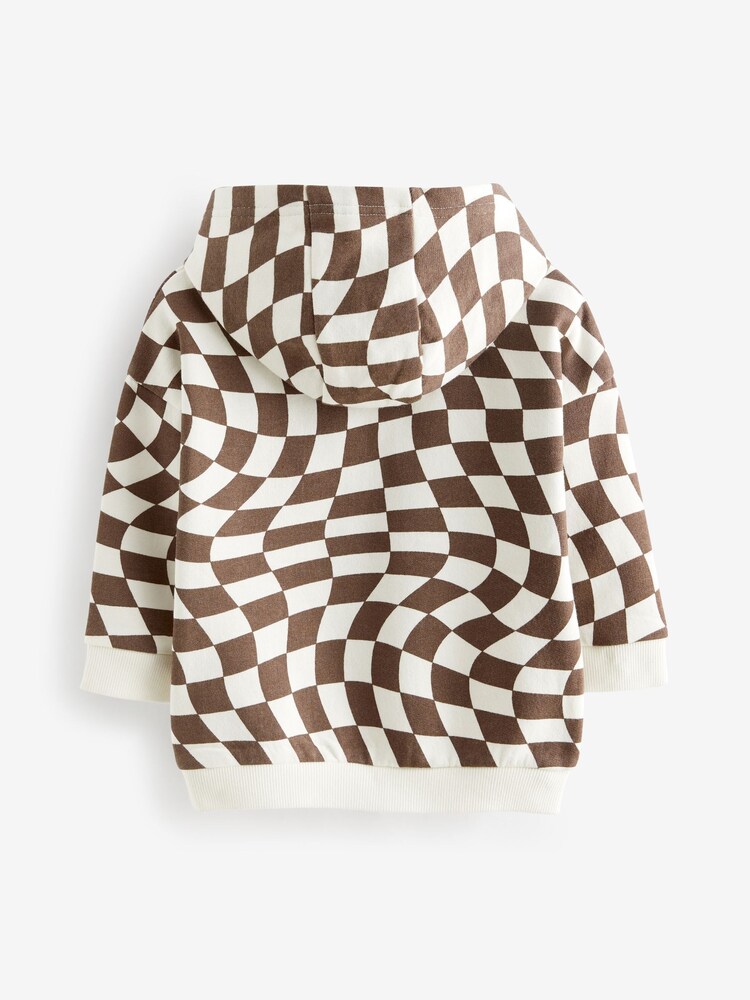 Brown/Cream Checkerboard Hoodie (3mths-7yrs) - Image 5 of 6