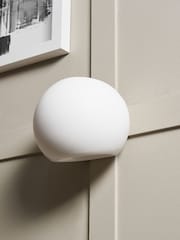 BHS White Martos Round Up Down Paintable Plaster Wall Light - Image 2 of 5