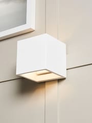 BHS White Montilla Up Down Paintable Plaster Wall Light - Image 1 of 5