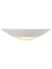 BHS White Telde Paintable Plaster Wall Uplight with Glass - Image 5 of 5
