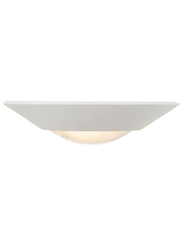 BHS White Telde Paintable Plaster Wall Uplight with Glass - Image 5 of 5