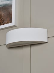 BHS White Baza Up Down Paintable Plaster Wall Light - Image 2 of 6