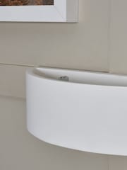 BHS White Baza Up Down Paintable Plaster Wall Light - Image 3 of 6