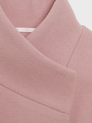 Reiss Pink Kia Senior Wool Blend Funnel Neck Coat - Image 6 of 6