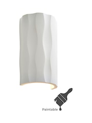 BHS White Toledo LED Up Down Paintable Plaster Wall Light - Image 1 of 3