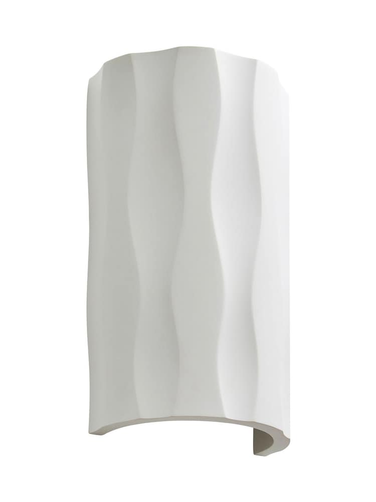 BHS White Toledo LED Up Down Paintable Plaster Wall Light - Image 2 of 3