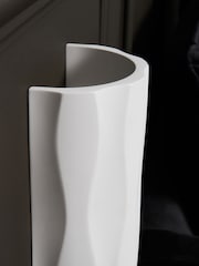 BHS White Toledo Up Down Paintable Plaster Wall Light - Image 3 of 6