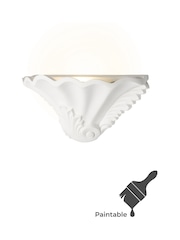 BHS White Arucas Paintable Plaster Wall Uplighter - Image 2 of 4