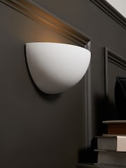 BHS White Mao Paintable Plaster Wall Qtr Uplighter - Image 1 of 6