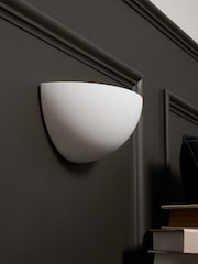 BHS White Mao Paintable Plaster Wall Qtr Uplighter - Image 2 of 6