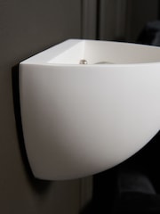 BHS White Mao Paintable Plaster Wall Qtr Uplighter - Image 3 of 6