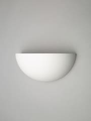 BHS White Mao Paintable Plaster Wall Qtr Uplighter - Image 5 of 6
