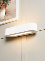 BHS White Getxo Paintable Plaster Wall Uplighter - Image 1 of 7